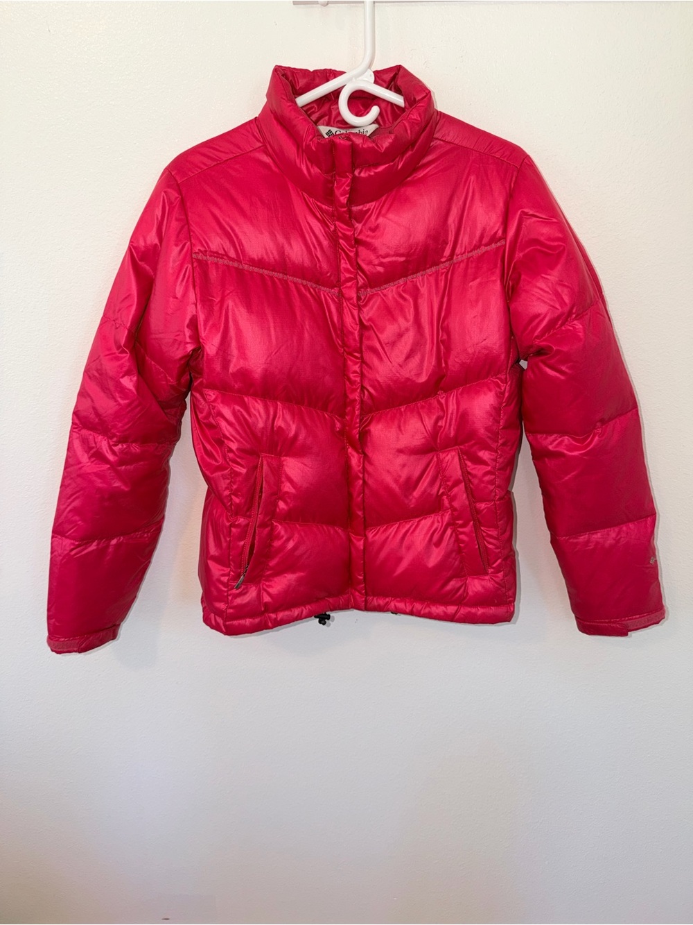 Columbia Women's Red Puffer Jacket - Insulated Stand Collar Coat
